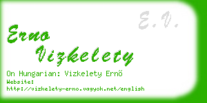 erno vizkelety business card